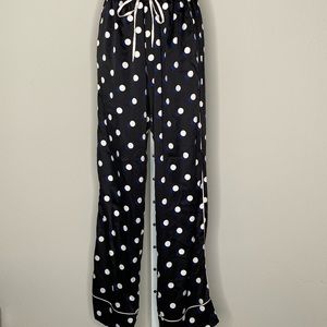 Victoria Secret Black& WHT/ Blue Dot Satin  Pants